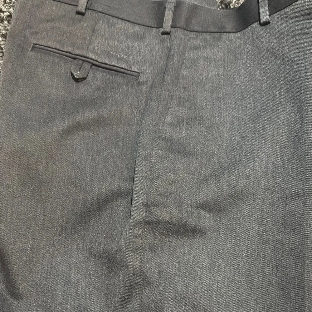 Dark Gray Men’s Relaxed Fit Flat Front Dress Pants with Belt Loops by Dockers - Picture 9 of 10